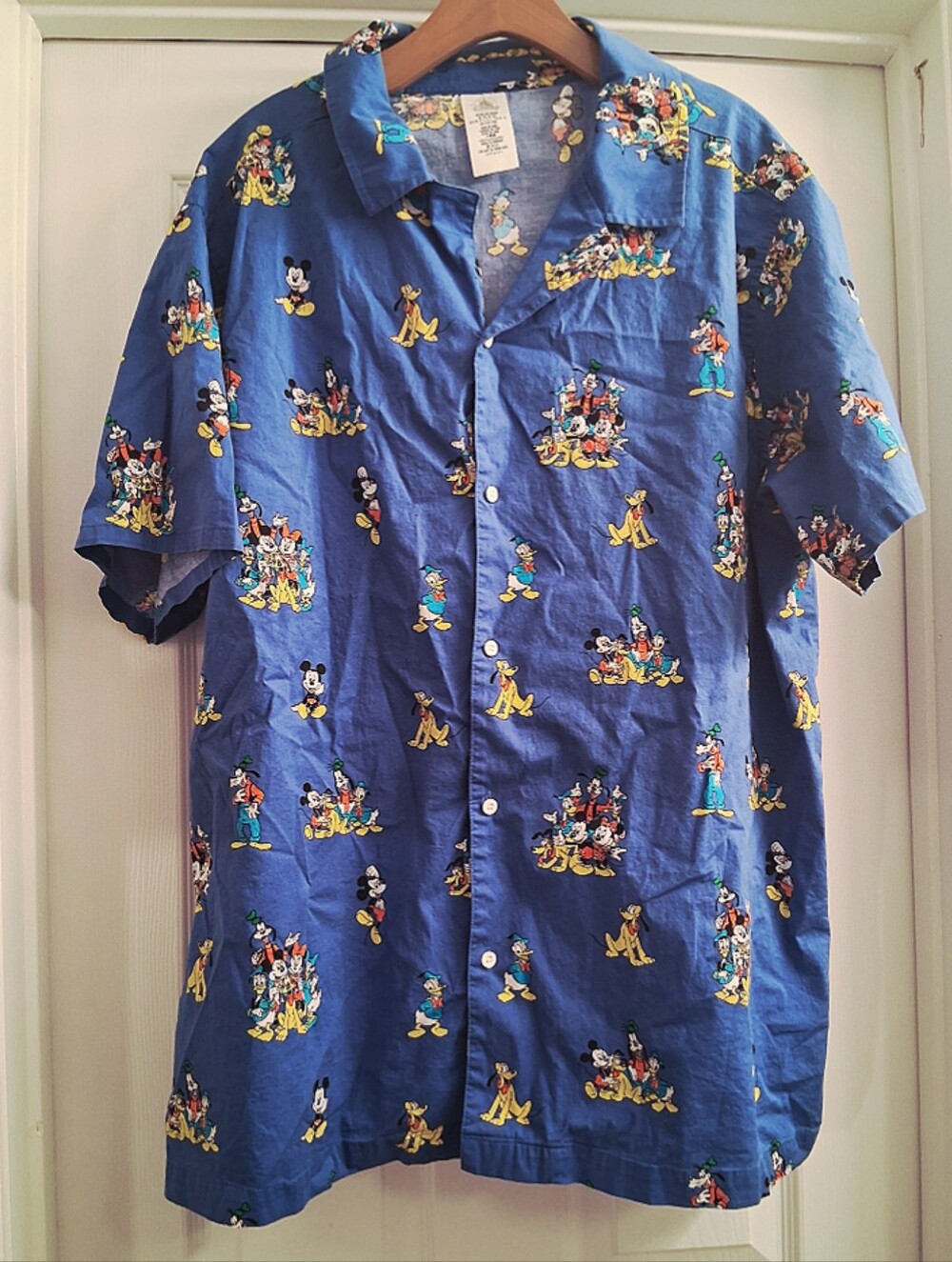 Mens Disney Character Button Down Short Sleeve XXL